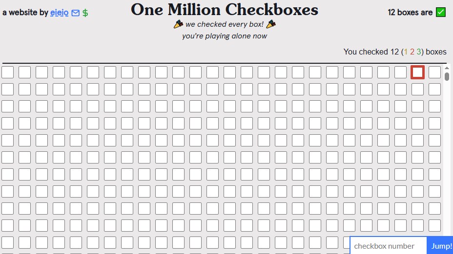 One Million Checkboxes