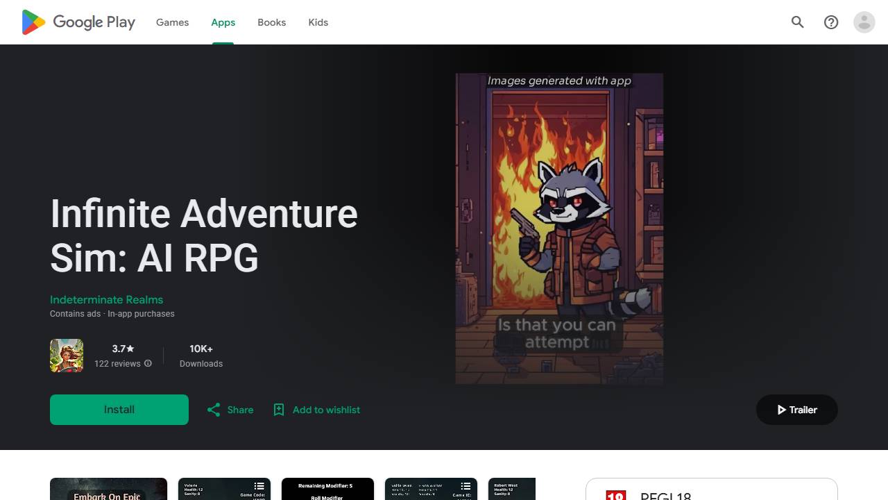 Infinite Adventure Simulator screenshot