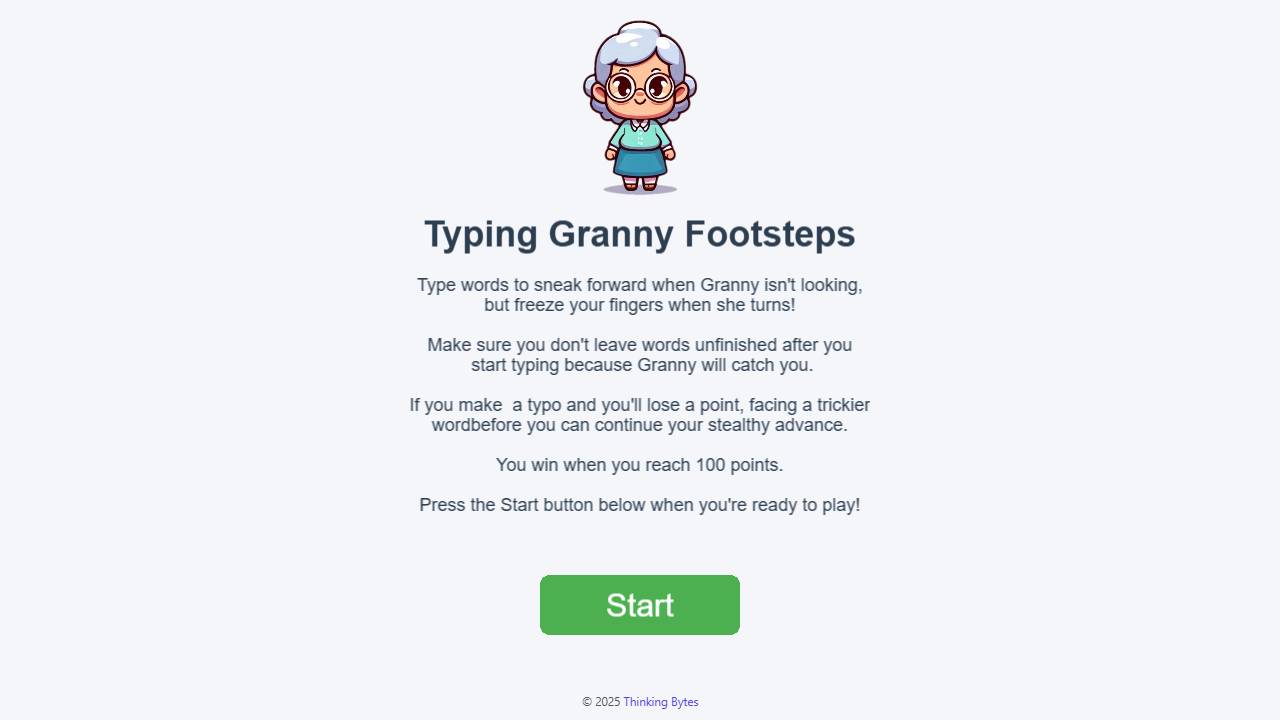 Typing Granny Footsteps screenshot