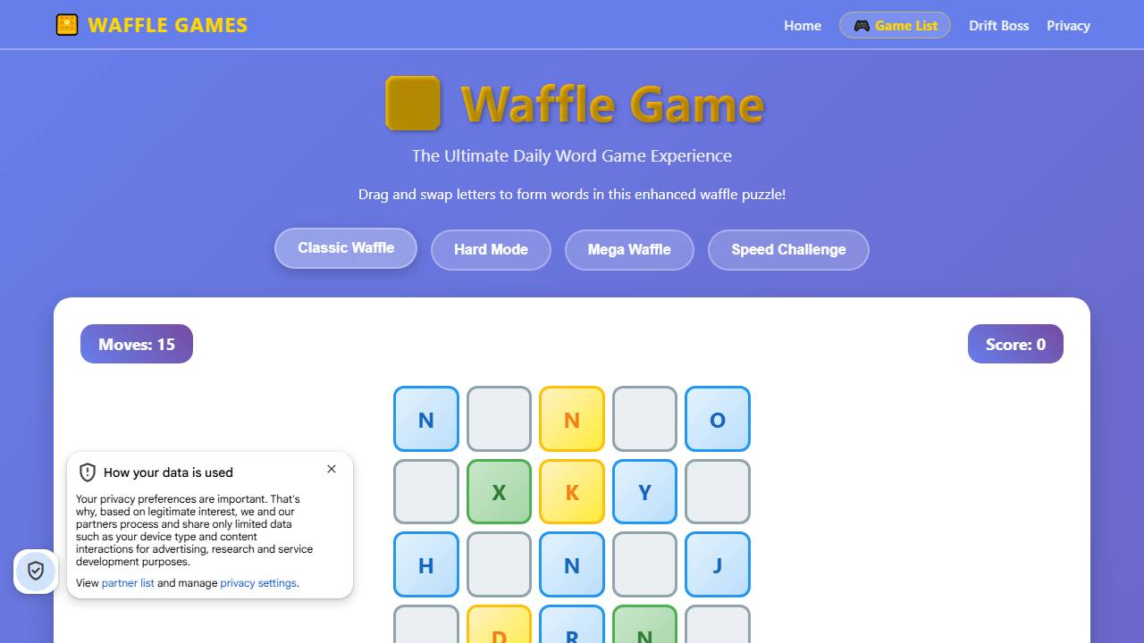 Waffle Game screenshot