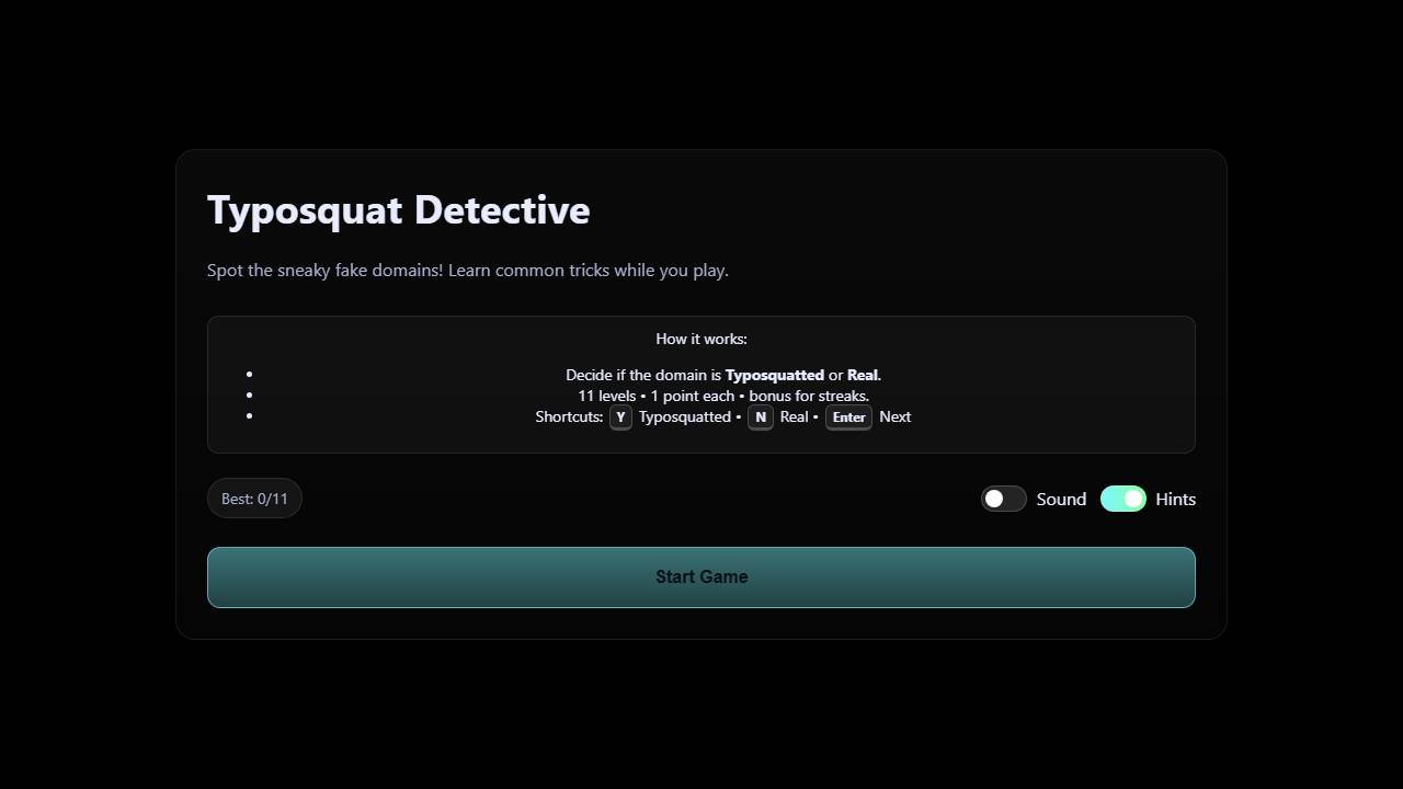 Typosquat Detective screenshot