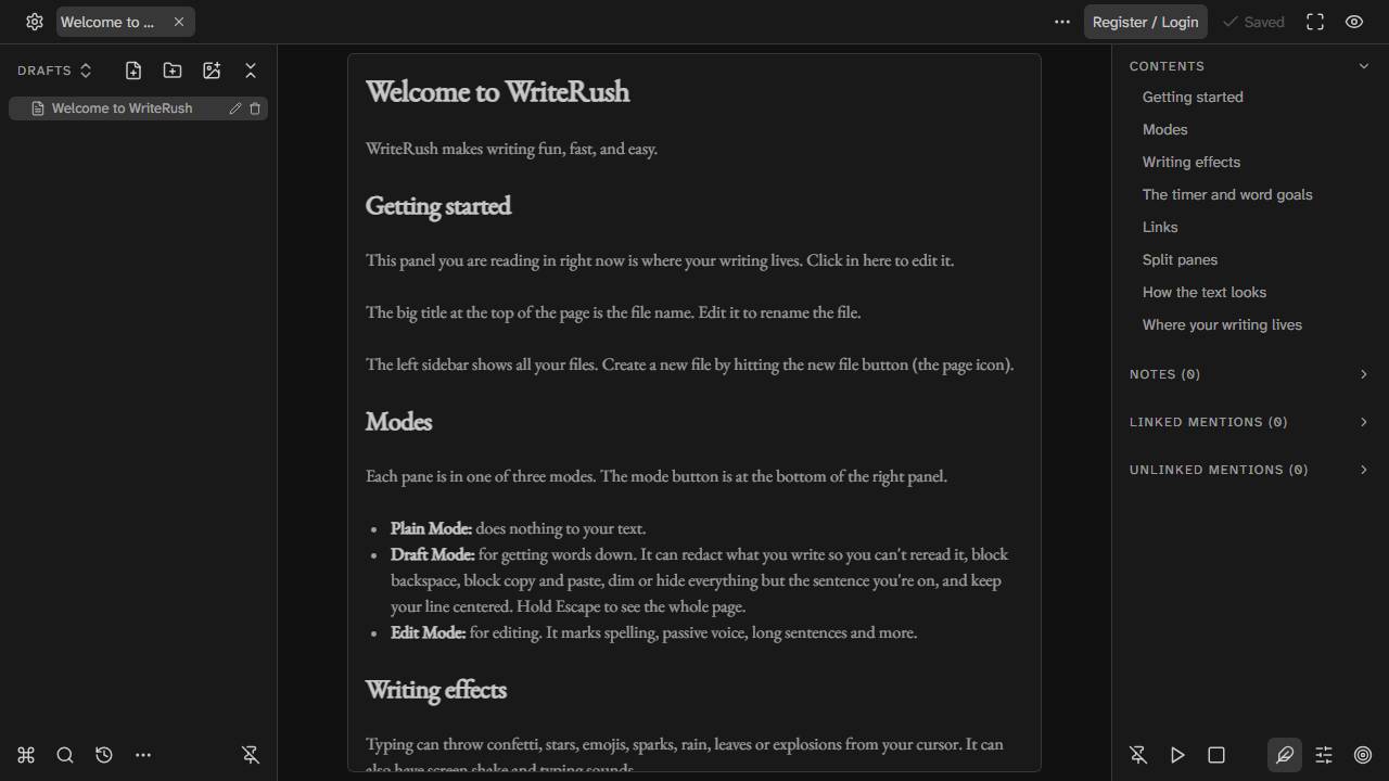 WriteRush screenshot