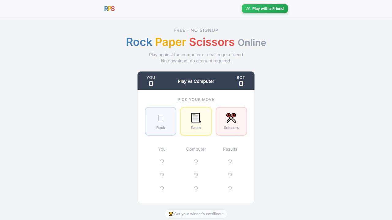 Rock Paper Scissors Online screenshot