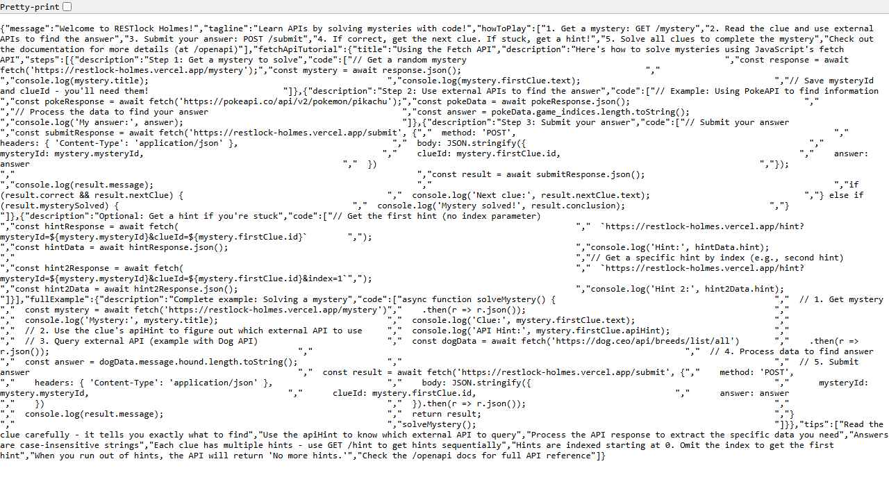 Restlock Holmes screenshot