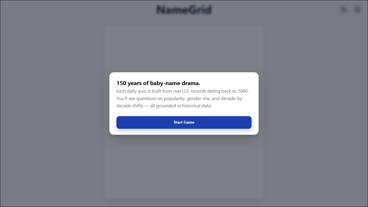 NameGrid screenshot