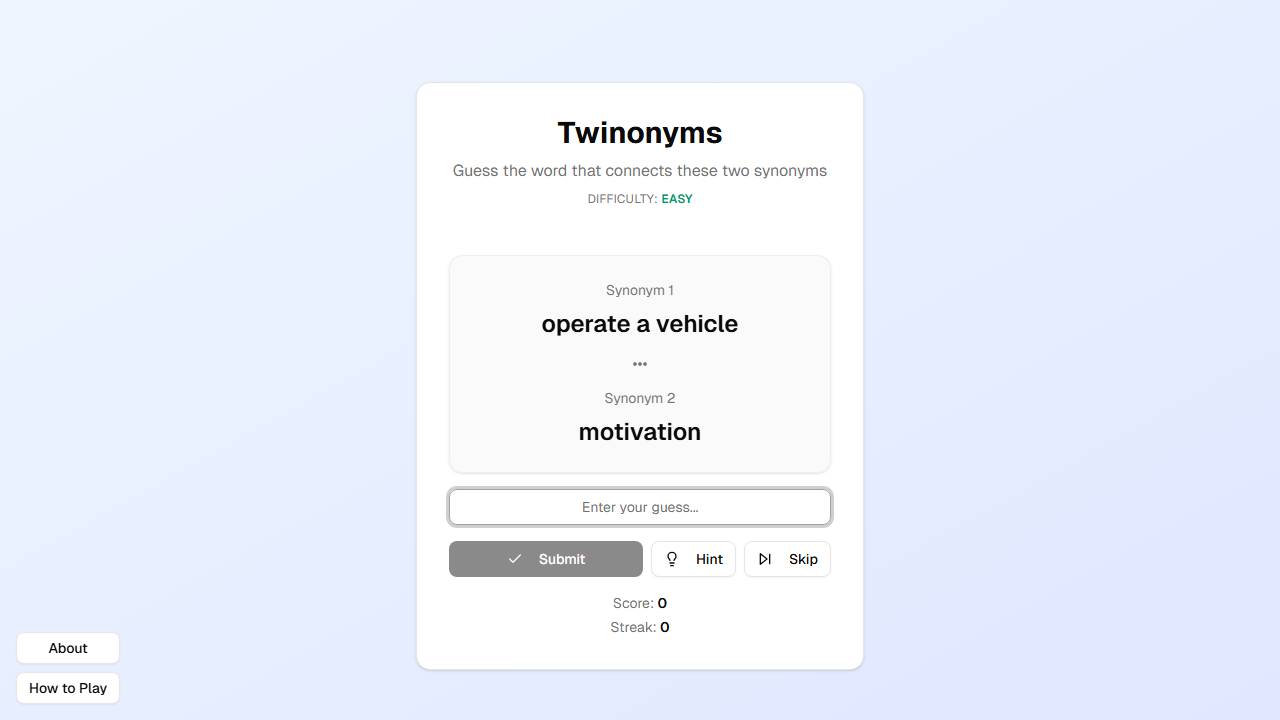 Twinonyms screenshot
