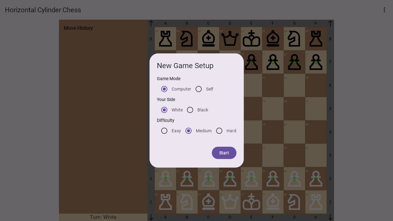 Horizontal Cylinder Chess screenshot