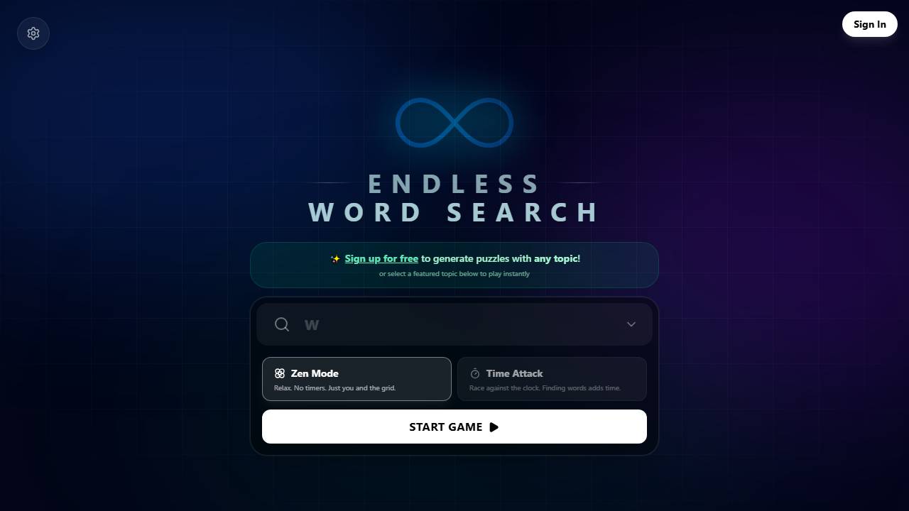 Endless Wordsearch screenshot