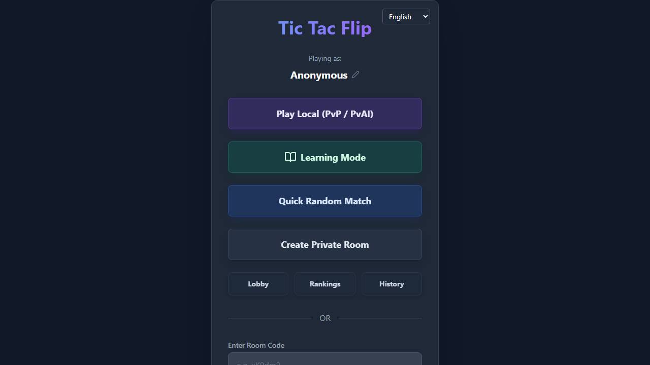 Tic Tac Flip screenshot