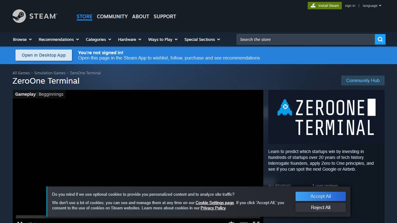 ZeroOne Terminal screenshot