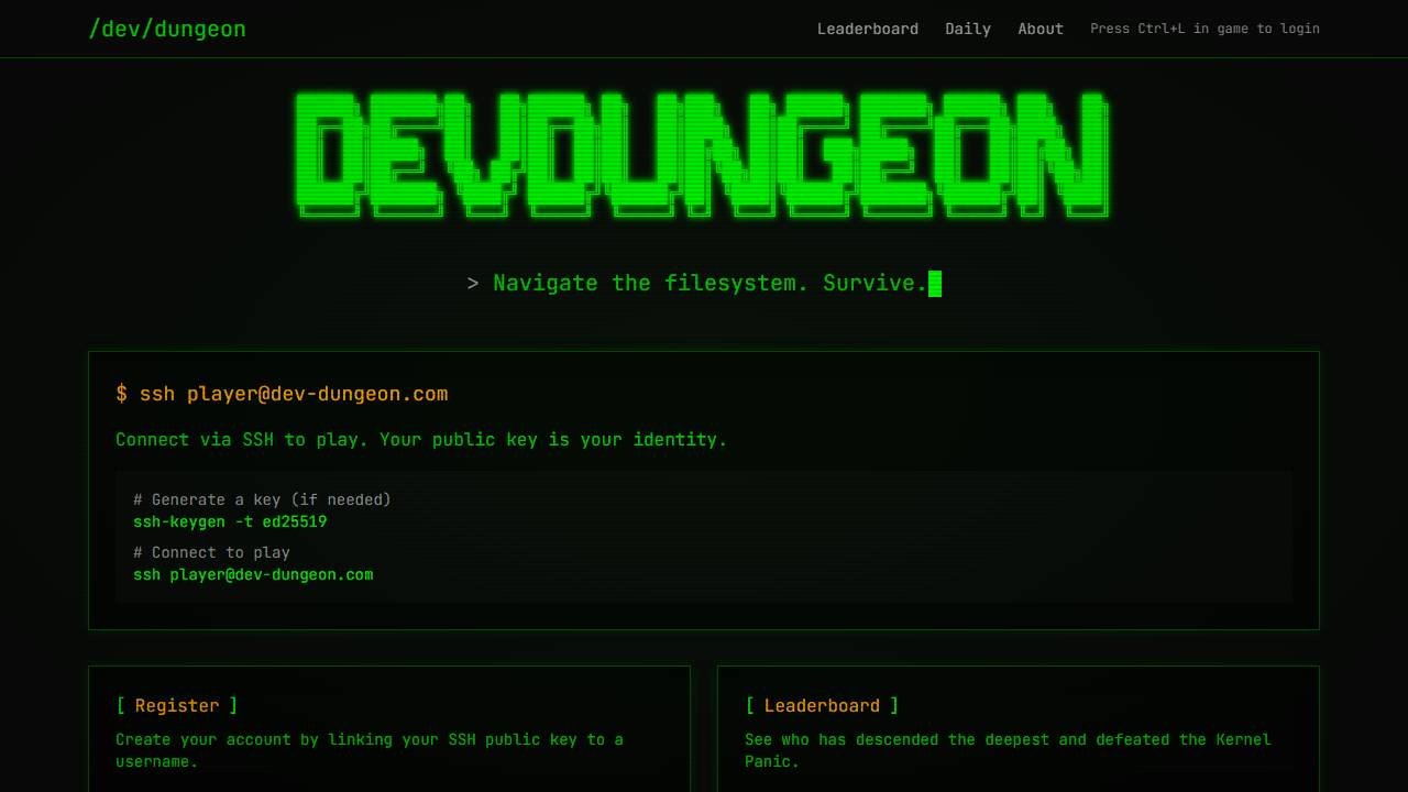 /dev/dungeon screenshot