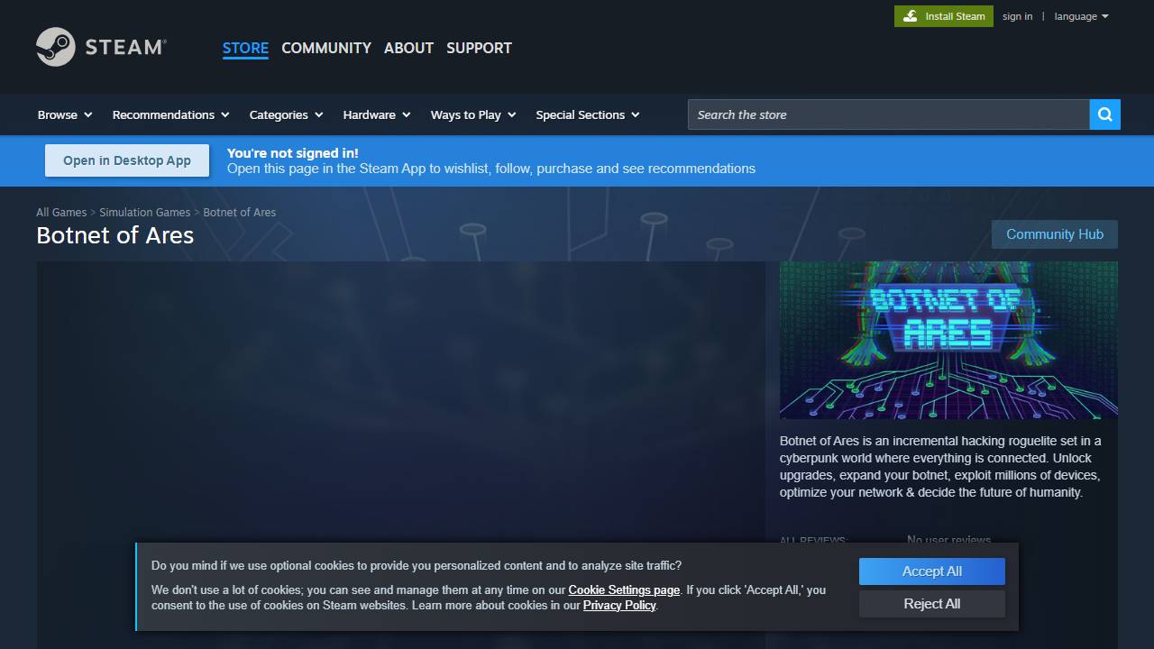 Botnet of Ares screenshot