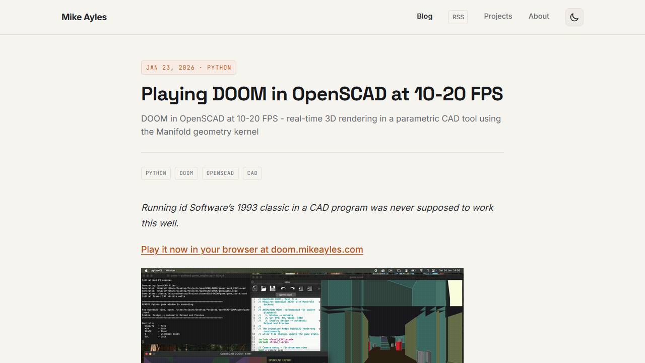 OpenSCAD DOOM screenshot