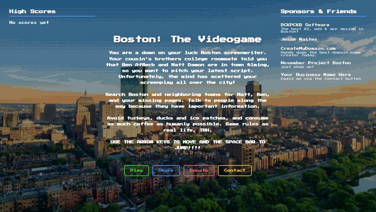 Boston, the Videogame screenshot