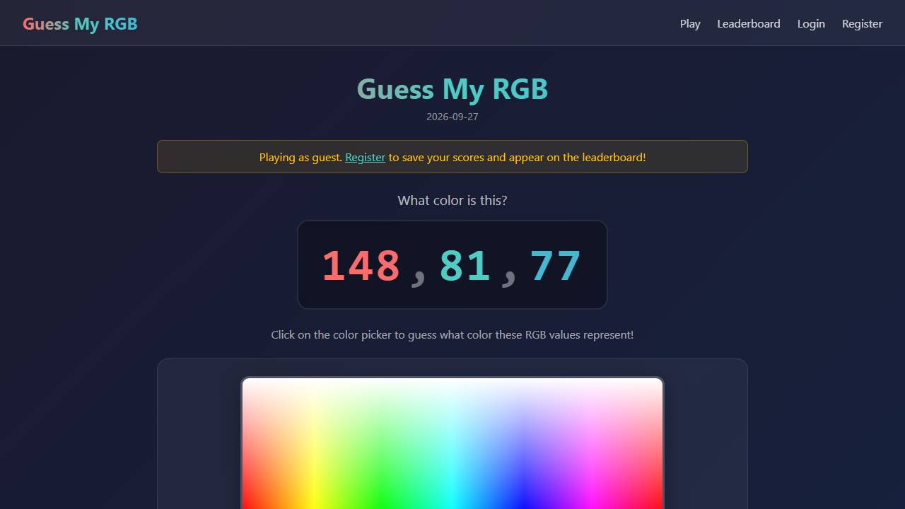 Guess My RGB screenshot