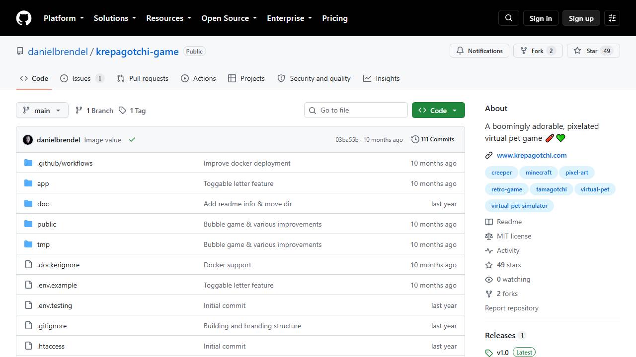 Krepagotchi screenshot