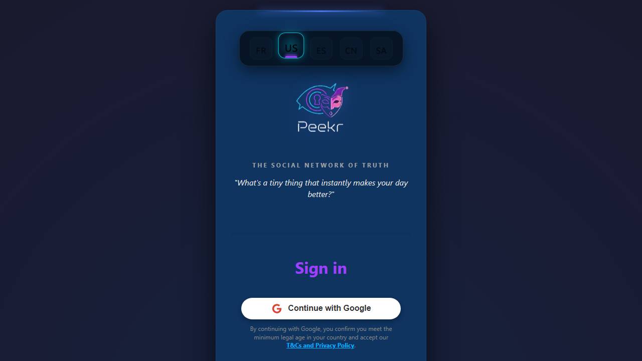 Peekr screenshot