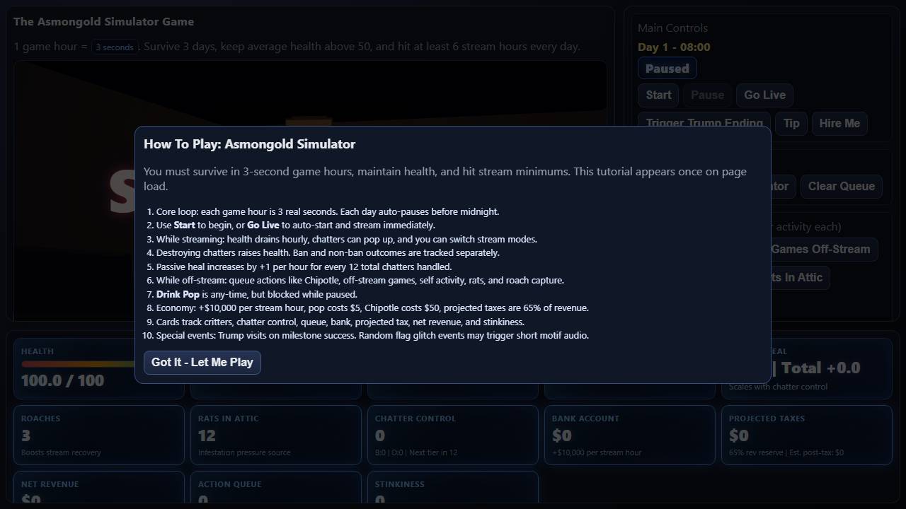 Asmongold Simulator screenshot