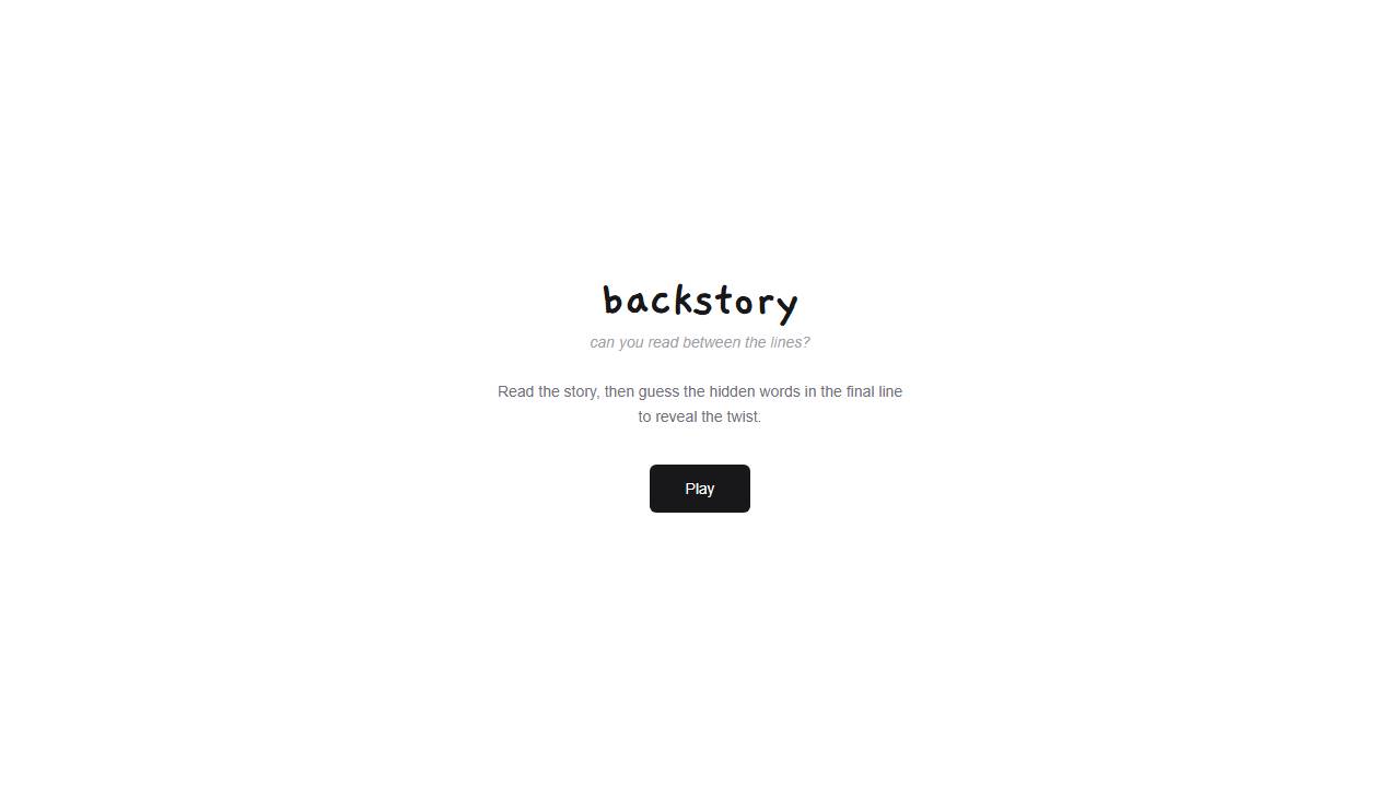 Backstory screenshot