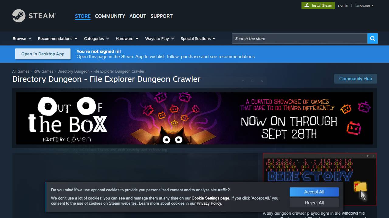 Directory Dungeon screenshot