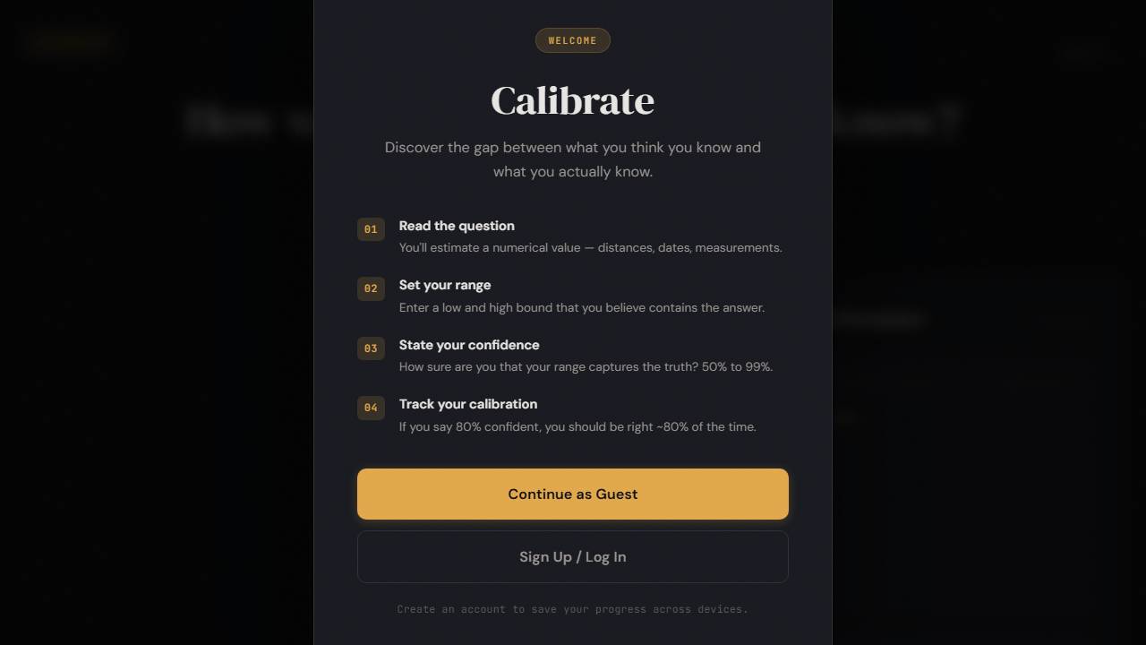 Calibrate screenshot