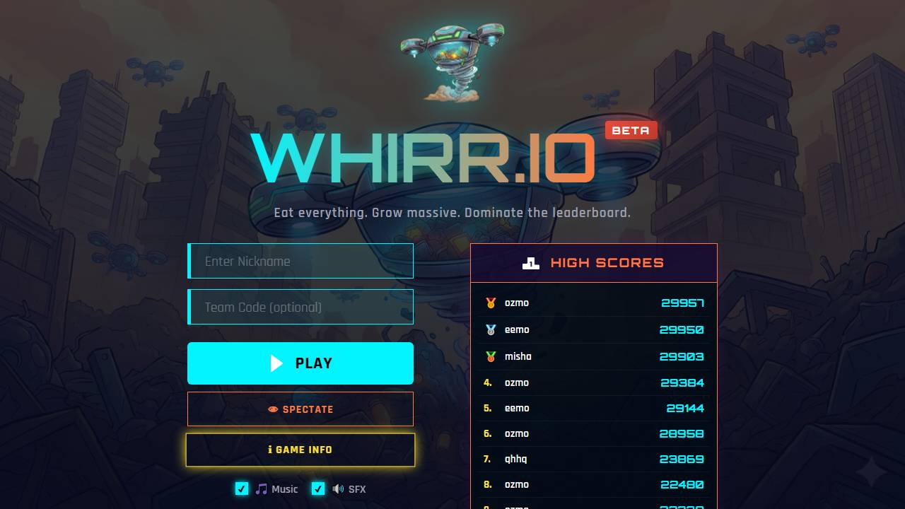 Whirr.io screenshot
