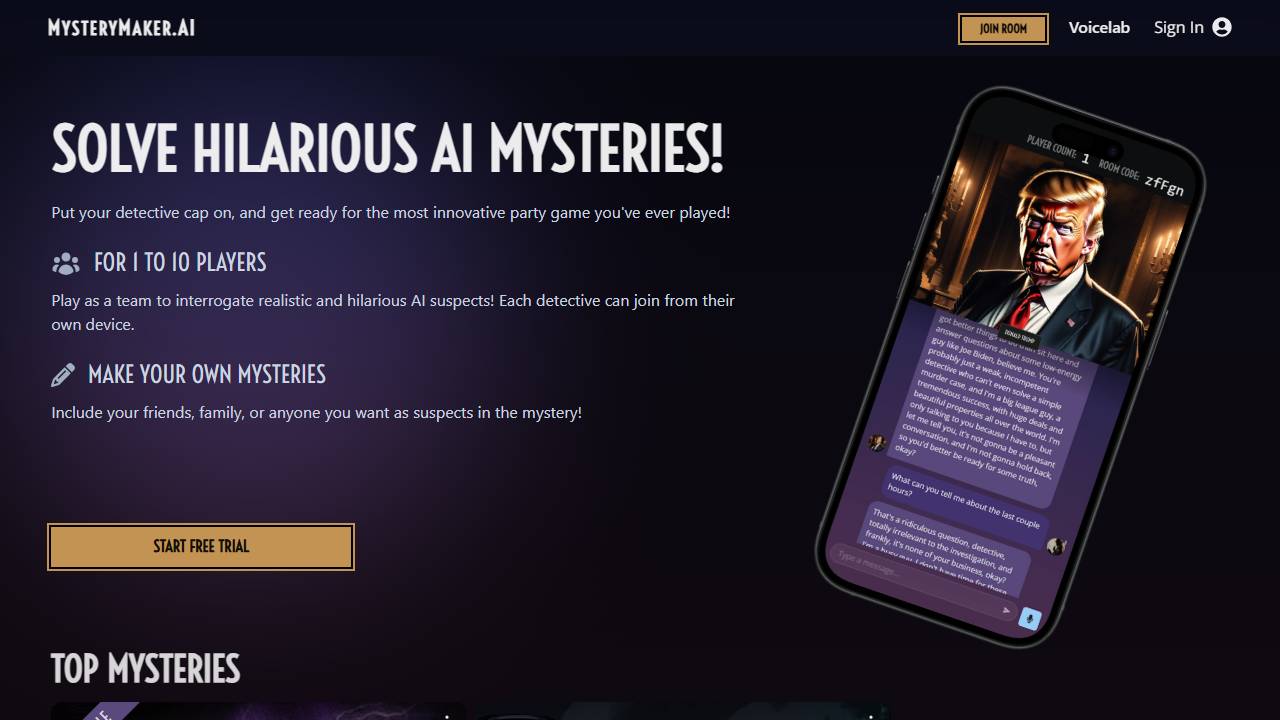 MysteryMaker AI screenshot