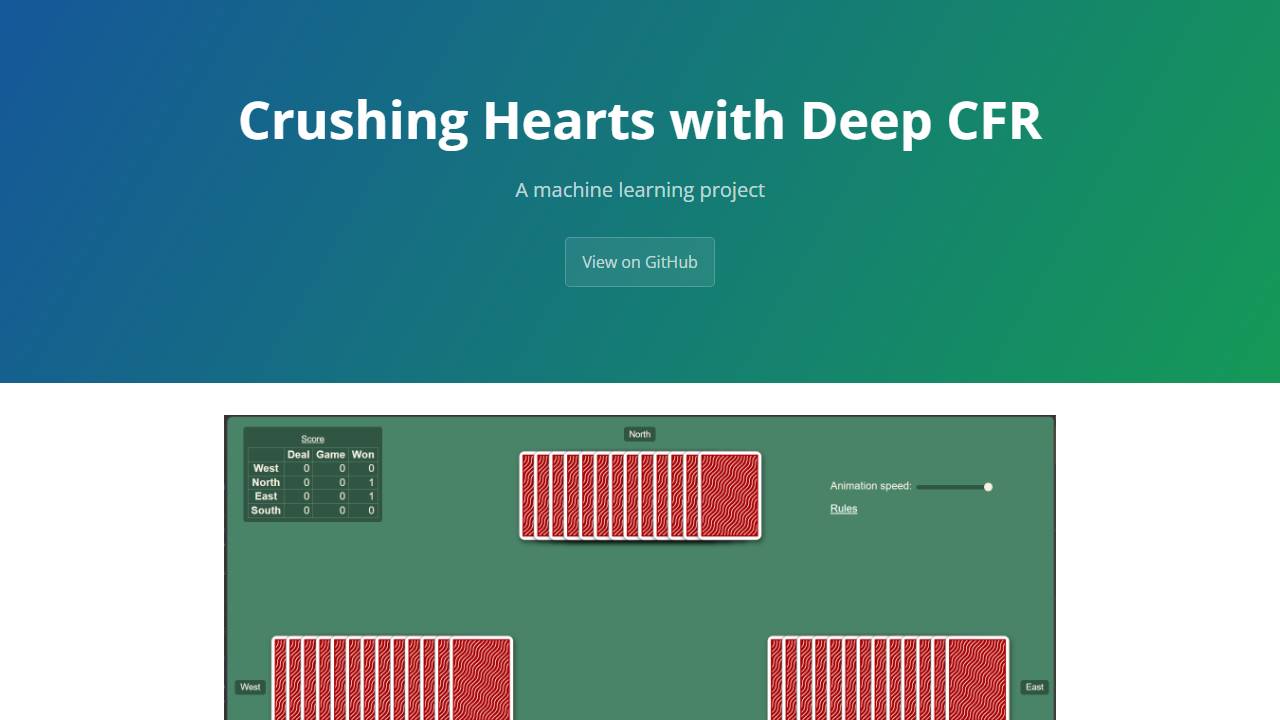 Crushing Hearts with Deep CFR screenshot