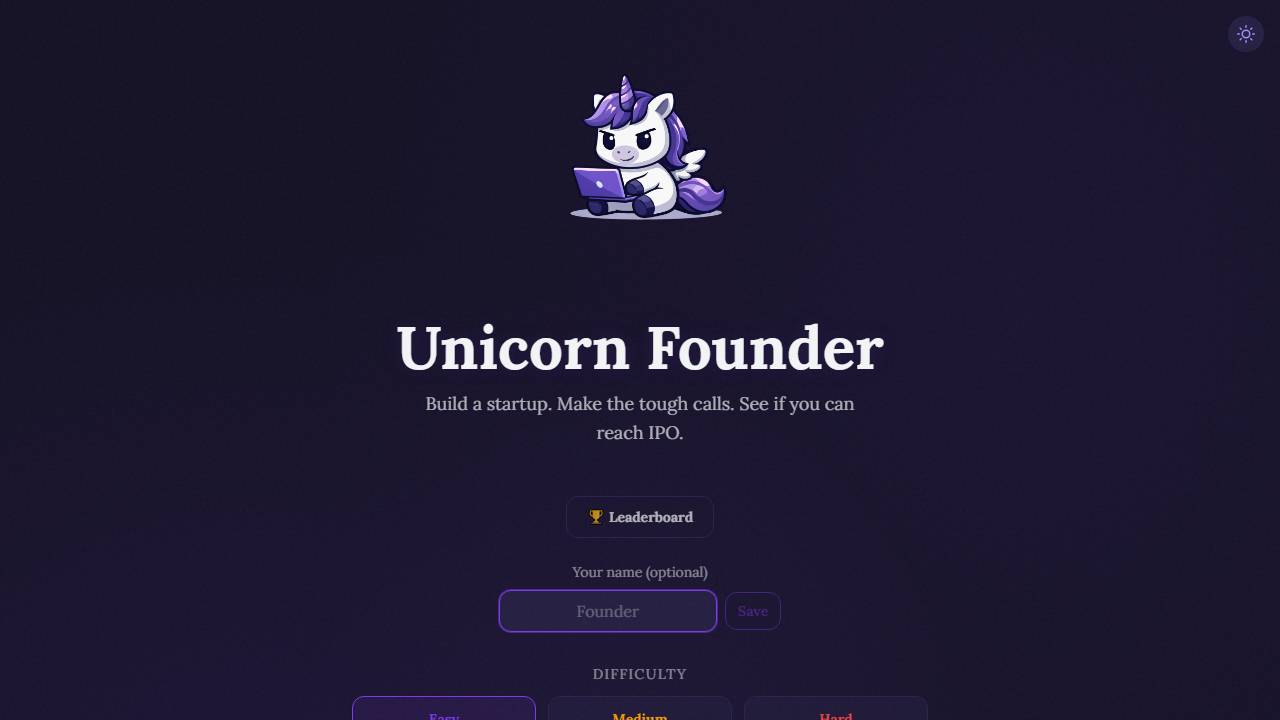 Unicorn Founder screenshot