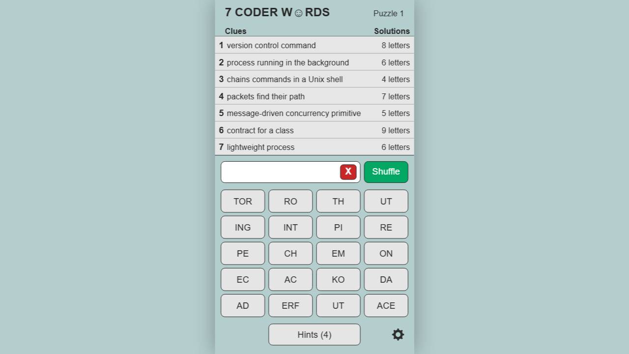 7 Coder Words screenshot