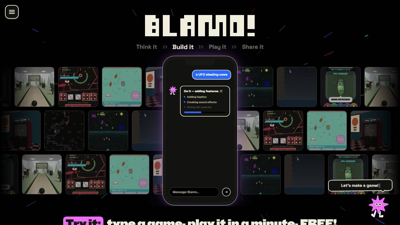 Blamo A vibecoded app for vibecoding screenshot
