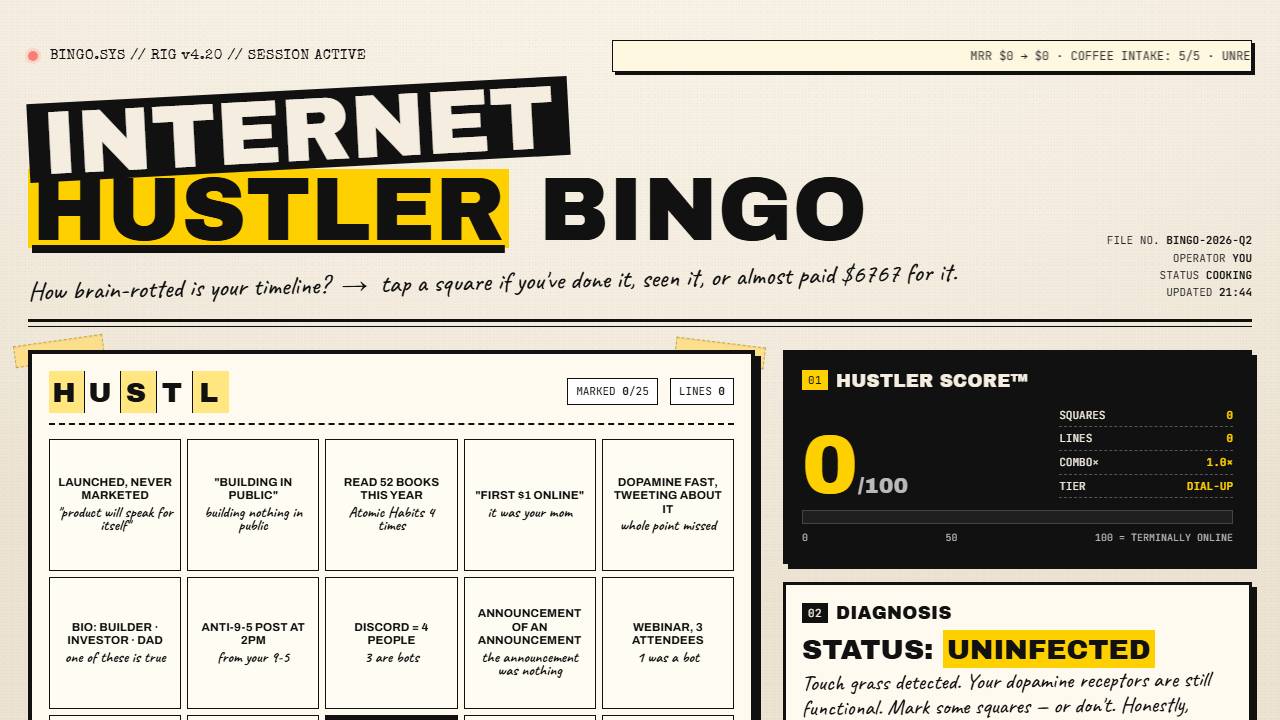 Hustler Bingo screenshot