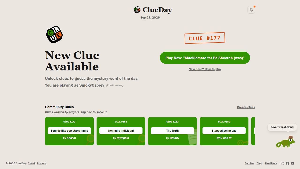 ClueDay screenshot