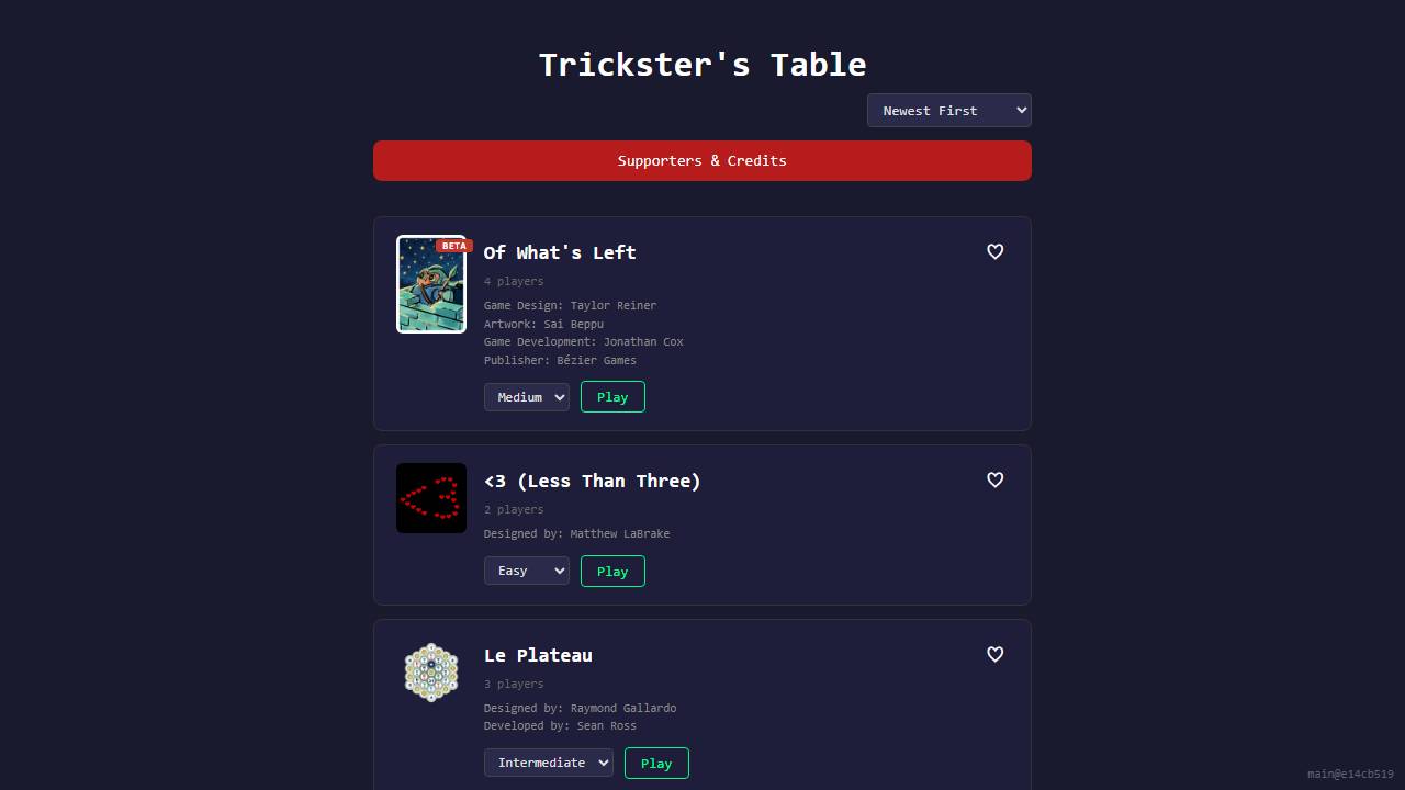 Trickster's Table screenshot