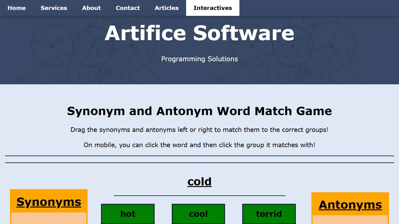 Word Matching Game screenshot