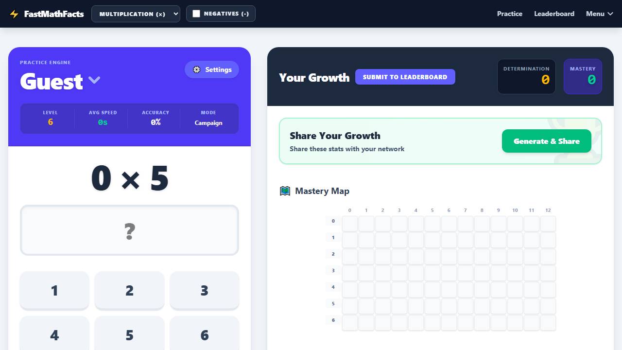 FastMathFacts screenshot