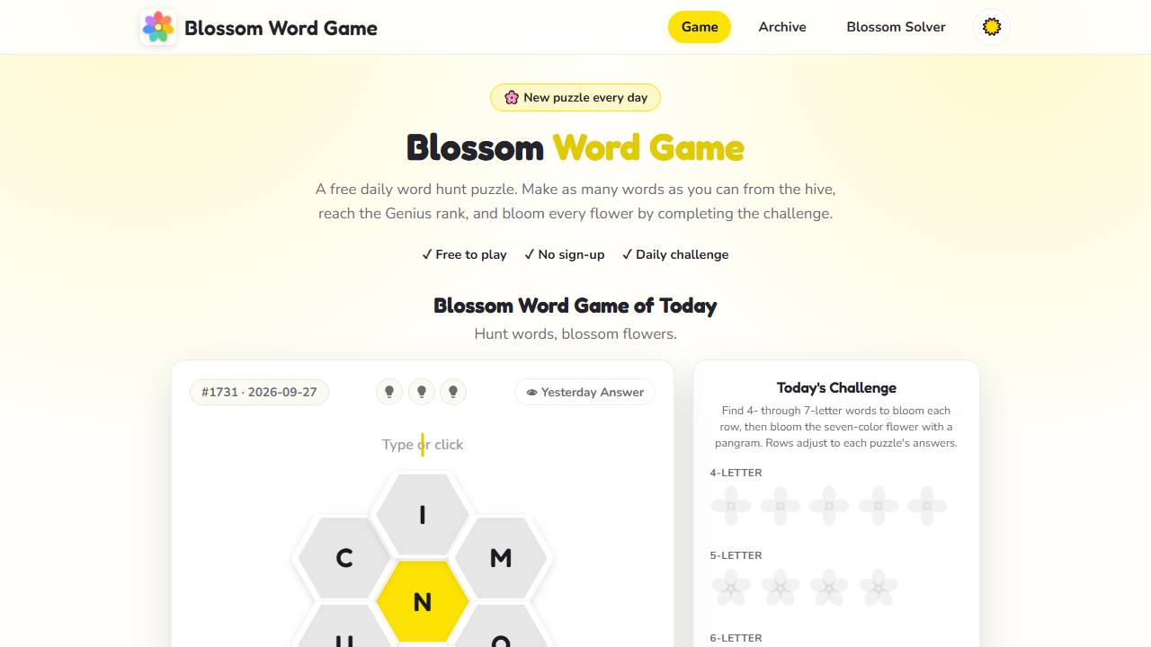 Blossom Word Game screenshot