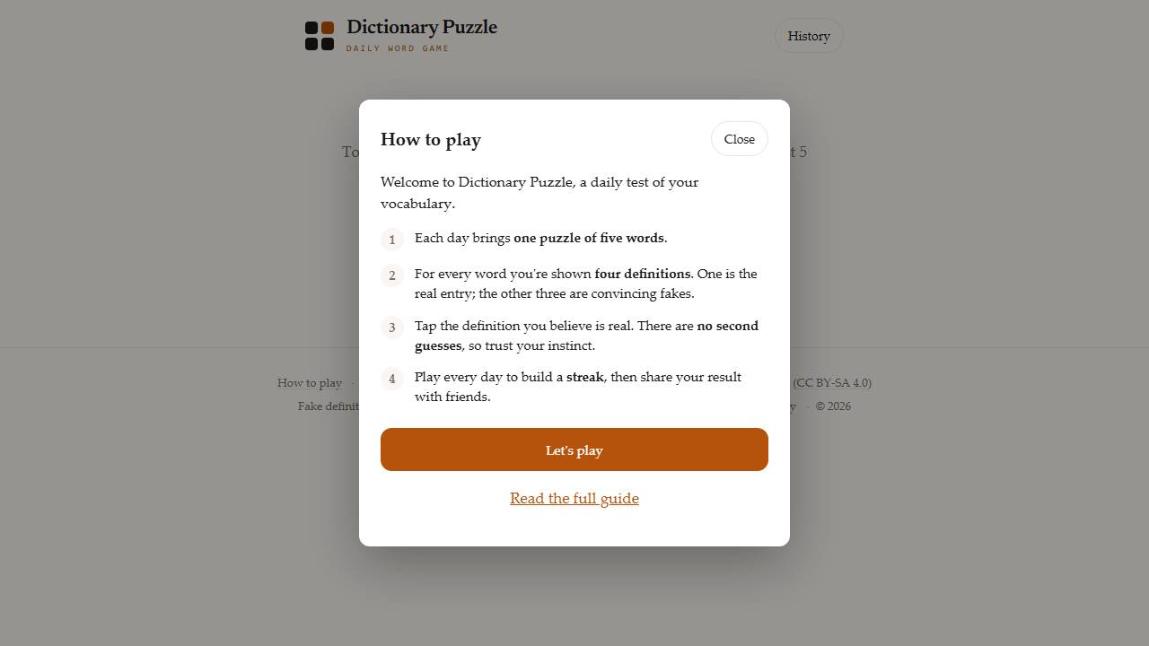 Dictionary Puzzle screenshot