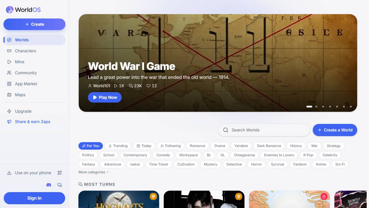 WorldOS screenshot