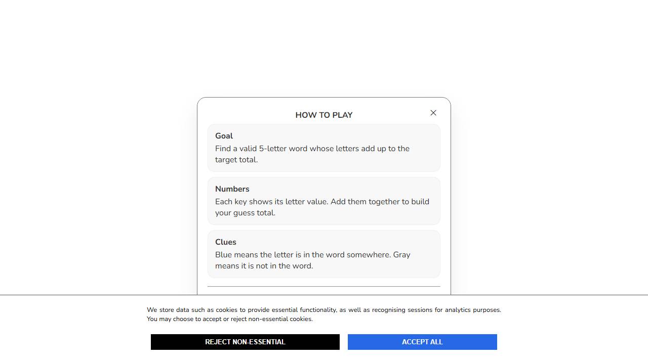 Numbword screenshot