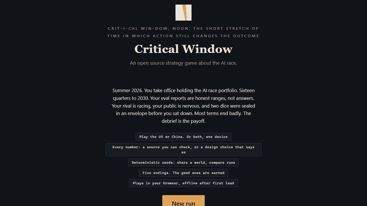Critical Window screenshot