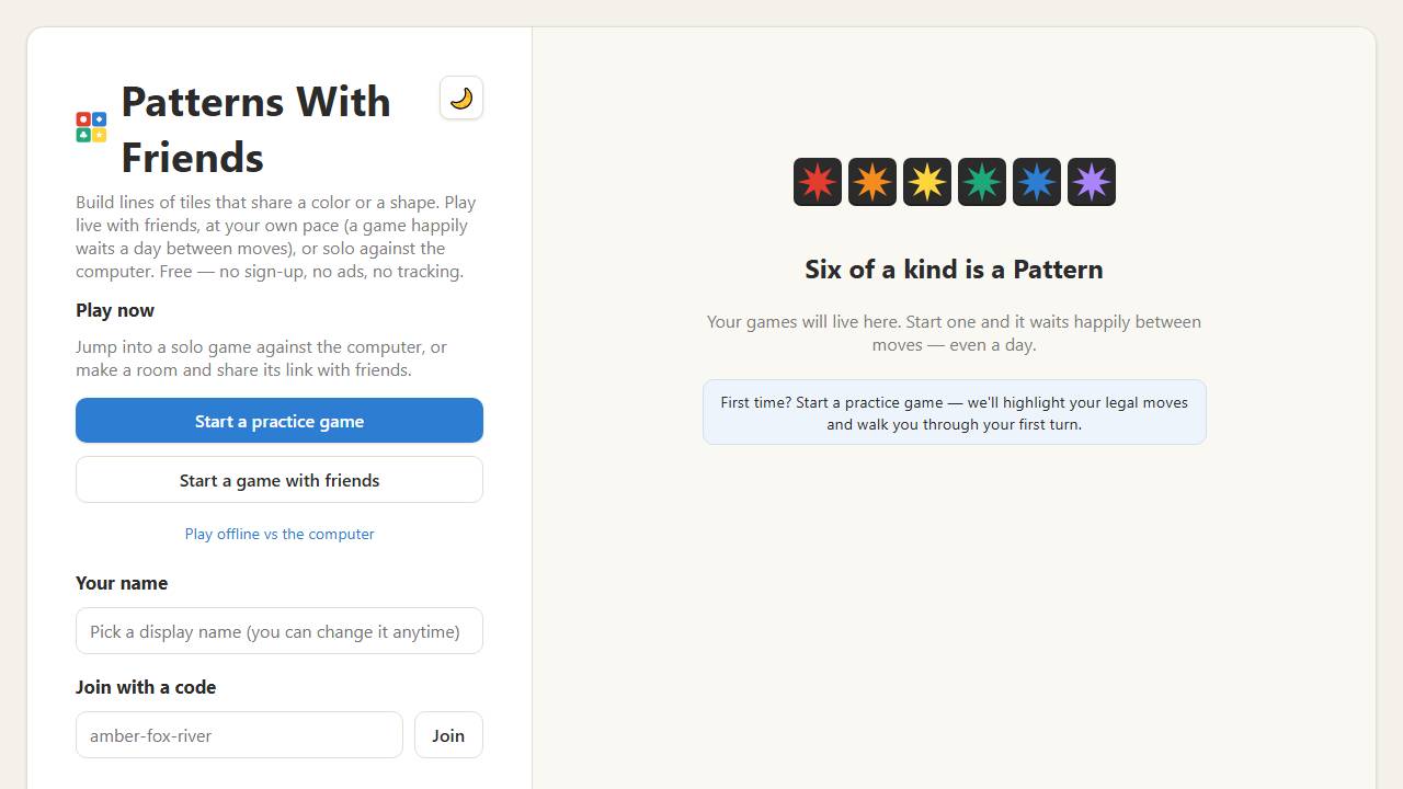Patterns with Friends screenshot