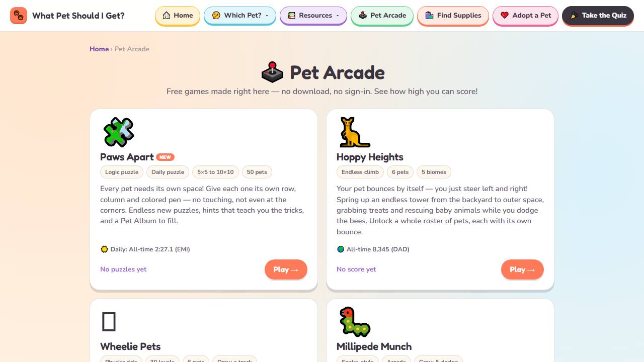 Pet Arcade screenshot