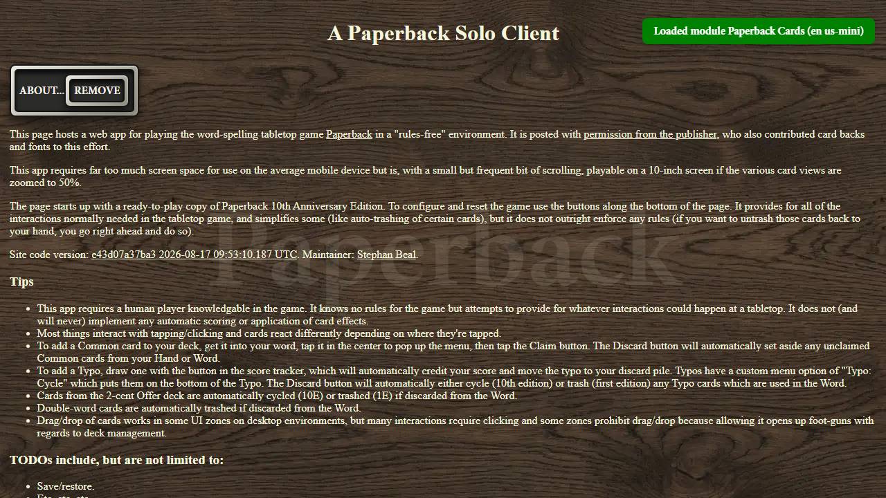 Paperback Solo screenshot
