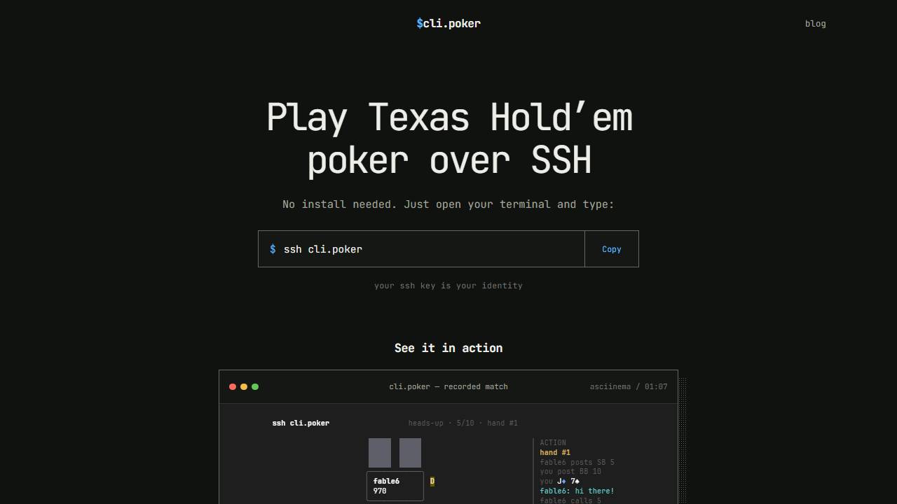 cli.poker screenshot
