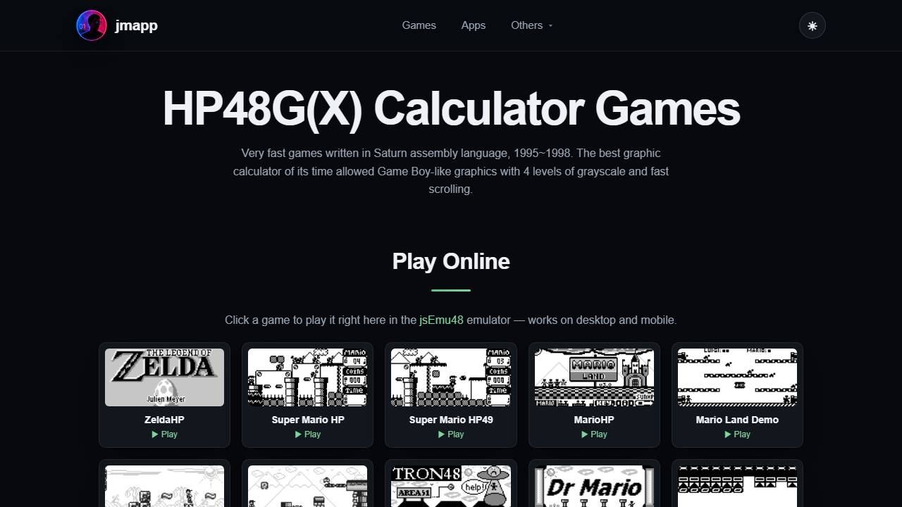 Play Online HP48G(X) Calculator Games screenshot