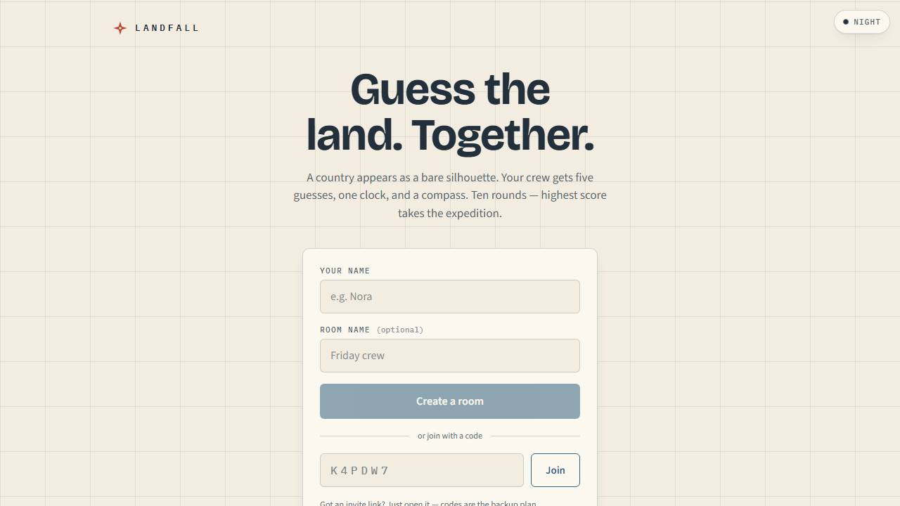 Landfall screenshot
