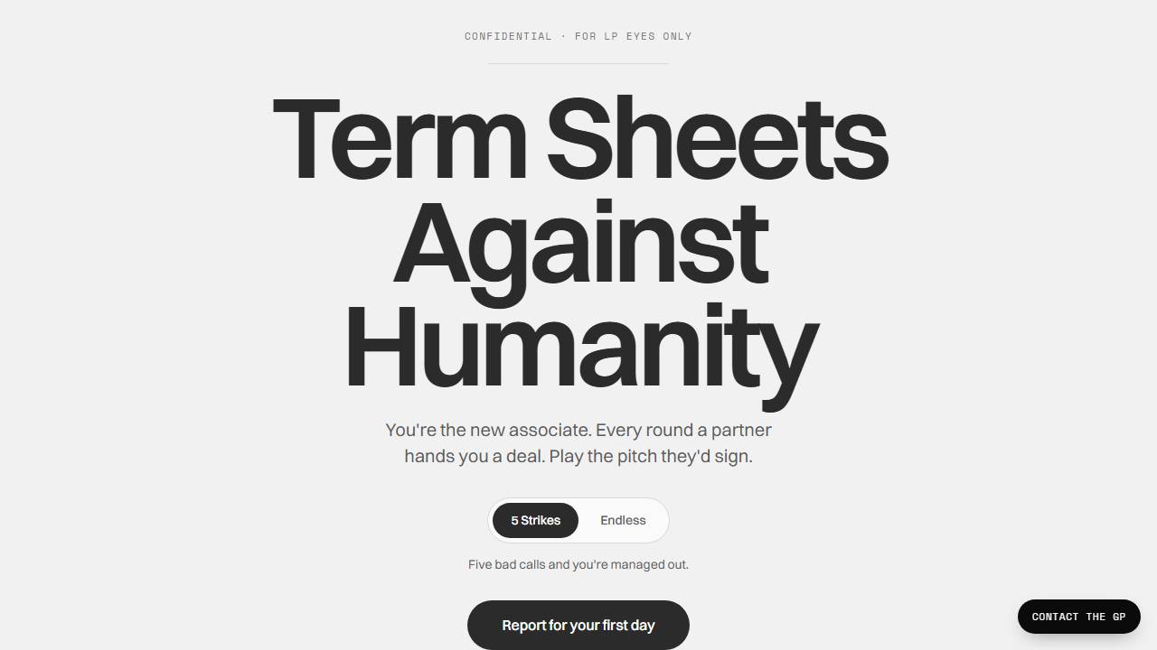 Term Sheets Against Humanity screenshot