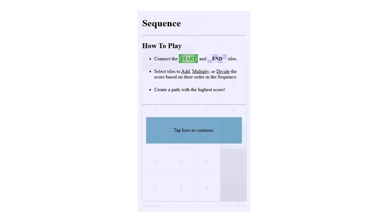 Sequence screenshot