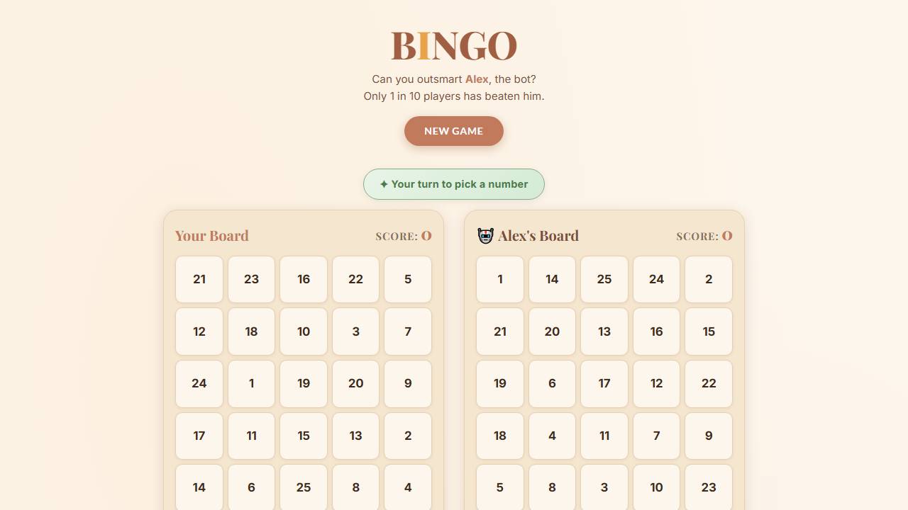 Bingo vs. Alex screenshot